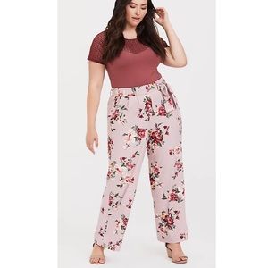 Lilac Purple Floral Wide Leg Pants - Torrid